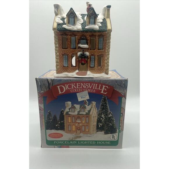 Dickensville Collectibles Porcelain Lighted House With Box 1989 - Picture 5 of 7